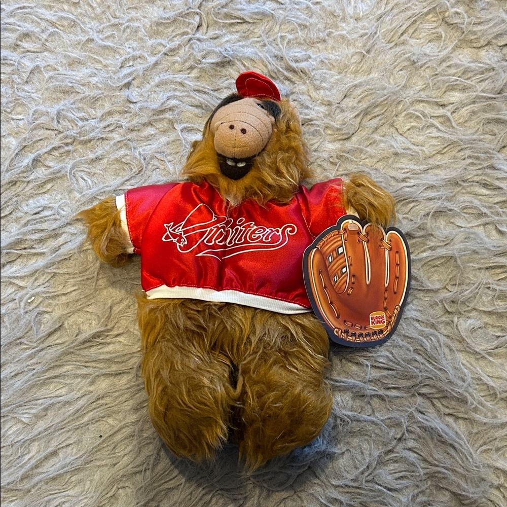 NWT Burger King Vintage 1988 Alf Red Baseball Puppet Toy‎